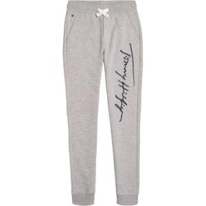 Tommy Hilfiger Boys Fleece Jogger Sweatpant, Drawstring Closure(Grey Heather Script)