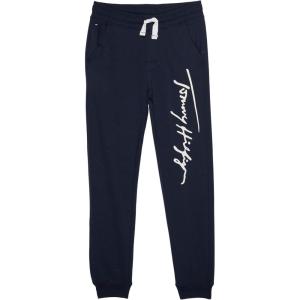 Tommy Hilfiger Boys Fleece Jogger Sweatpant, Drawstring Closure(Navy Blazer Script)