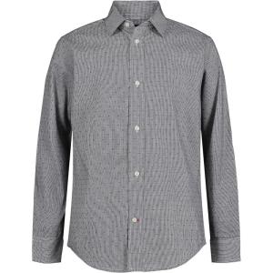 Tommy Hilfiger Boys Long Sleeve Dress Shirt, Collared Button-Down with Cuff Sleeves, Gingham(Navy)