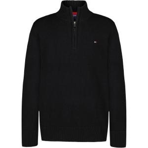 Tommy Hilfiger Boys Long Sleeve Quarter Zip Sweater(Black)