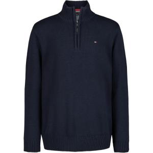 Tommy Hilfiger Boys Long Sleeve Quarter Zip Sweater(Navy Blazer)