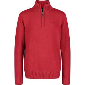 Tommy Hilfiger Boys Long Sleeve Quarter Zip Sweater(Scooter Red)