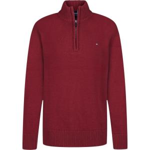 Tommy Hilfiger Boys Long Sleeve Quarter Zip Sweater(Syrah)