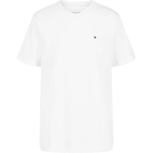 Tommy Hilfiger Boys Short Sleeve Flag Solid V-Neck T-Shirt(Bright White)
