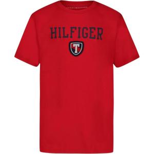 Tommy Hilfiger Boys’ Short Sleeve Graphic Crew Neck T-Shirt, Soft, Comfortable, Relaxed Fit(Freshman Tommy Red)