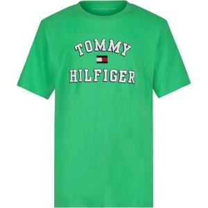 Tommy Hilfiger Boys’ Short Sleeve Graphic Crew Neck T-Shirt, Soft, Comfortable, Relaxed Fit(Varsity Irish Green)