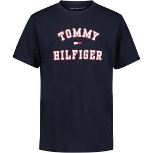 Tommy Hilfiger Boys’ Short Sleeve Graphic Crew Neck T-Shirt, Soft, Comfortable, Relaxed Fit(Varsity Navy Blazer)