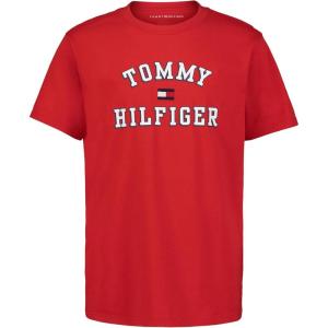 Tommy Hilfiger Boys’ Short Sleeve Graphic Crew Neck T-Shirt, Soft, Comfortable, Relaxed Fit(Varsity Tommy Red)