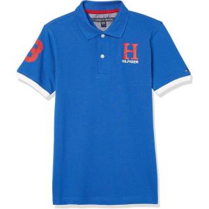 Tommy Hilfiger Boys’ Short Sleeve Pique Matt Polo Button Shirt(Classic Blue Iolite)