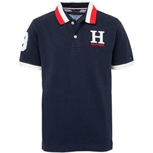 Tommy Hilfiger Boys’ Short Sleeve Pique Matt Polo Button Shirt(Mast Navy)