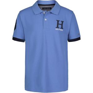 Tommy Hilfiger Boys’ Short Sleeve Pique Matt Polo Button Shirt(Spring Blue)