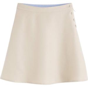 Tommy Hilfiger Girls A-Line Side Button Adjustable Flared Skort with Pocket(Khaki)