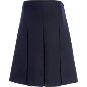 Tommy Hilfiger Girls Adjustable Solid Box Classic Pleat Skirt School Uniform(Navy)