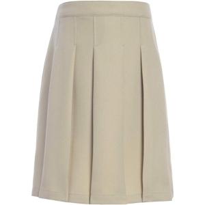 Tommy Hilfiger Girls Adjustable Solid Pleated Classic Skort Kids School Uniform(Khaki)