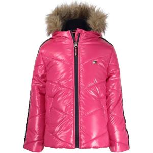 Tommy Hilfiger Girl’s Chevron Puffer (Big Kids)(Chevron Fuchsia Purple)