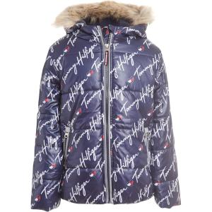 Tommy Hilfiger Girl’s Chevron Puffer (Big Kids)(Swim Navy Logo)