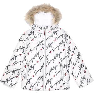 Tommy Hilfiger Girl’s Chevron Puffer (Big Kids)(White Logo)