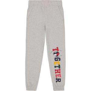 Tommy Hilfiger Girls Fleece Jogger Sweatpants with Ribbed Cuffs & Functional Side Pockets(Oat Heather Together)
