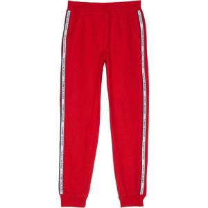 Tommy Hilfiger Girls Fleece Jogger Sweatpants with Ribbed Cuffs & Functional Side Pockets(Red Tape)