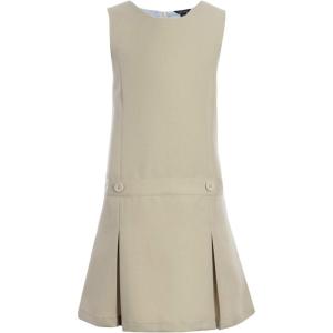 Tommy Hilfiger Girls Fully Lined, Timeless Solid Jumper Dress School Uniform(Khaki)