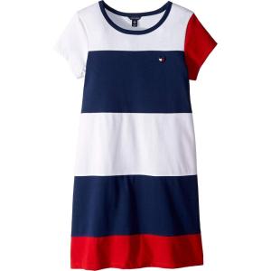 Tommy Hilfiger Girl’s Pieced Flag Tee Dress (Big Kids)(Colorblock Flag Blue)