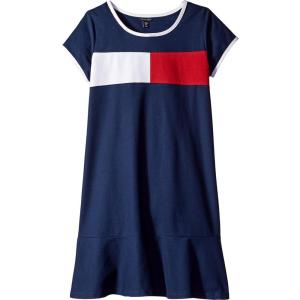 Tommy Hilfiger Girl’s Pieced Flag Tee Dress (Big Kids)(Flag Blue)