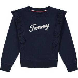 Tommy Hilfiger Girls’ Sport Pullover Sweater(Navy Ruffle)