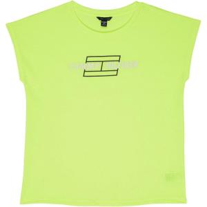 Tommy Hilfiger Girls Sport Short Sleeve T-Shirt, Crew Neckline, Lightweight & Stretchy(Safety Yellow)