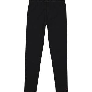 Tommy Hilfiger Girls Stretch Jersey Leggings, Full-Length Pants with Classic Logo Trimming(Dark Sable)
