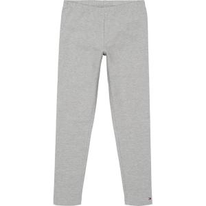 Tommy Hilfiger Girls Stretch Jersey Leggings, Full-Length Pants with Classic Logo Trimming(Grey Heather B10)