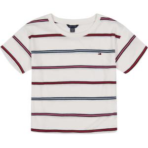 Tommy Hilfiger Girl’s Tommy 1985 Flag Tee (Big Kids)(White Multi Stripe)