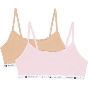 Tommy Hilfiger Kids Girl’s 2-Pack Bold Flag Solid Crop Bra (Little Kids/Big Kids)(Nude)