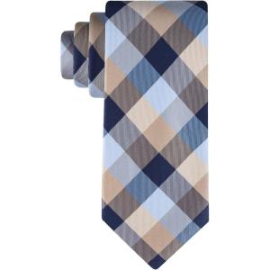 Tommy Hilfiger Men’s Classic Tartan Pattern Tie(Taupe Tartan)