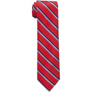 Tommy Hilfiger Men’s Core and Exotic Stripe Ties(Red Core)