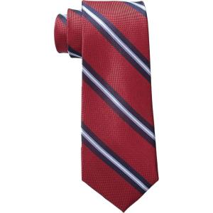Tommy Hilfiger Men’s Core and Exotic Stripe Ties(Red Exotic)
