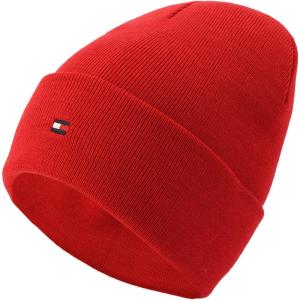 Tommy Hilfiger Mens Flag Embroidery Cuff Hat(Primary Red)