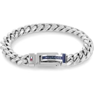 Tommy Hilfiger Men’s Jewelry Ionic Thin Steel Chain Bracelet(Silver)