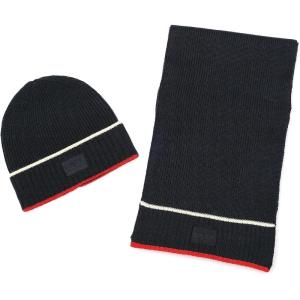 Tommy Hilfiger Men’s Split Tipping Cuff Hat and Scarf Set, Desert Sky Multi, One Size