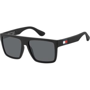 Tommy Hilfiger Men’s TH1605/S Square Sunglasses, Matte Black, 56 mm