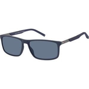 Tommy Hilfiger Mens Th 1675/S Rectangular Sunglasses(Color: Blue in Matt  Ruthenium Matt)