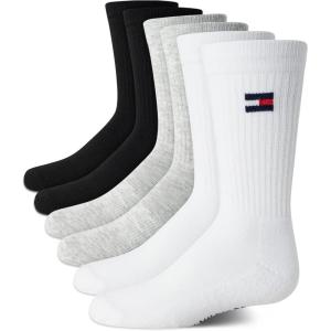 Tommy Hilfiger Unisex Kids’ Athletic Socks – Cushioned Crew Socks (6 Pack)(Assorted)