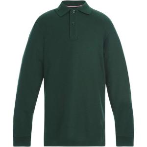 Tommy Hilfiger Unisex-Child Long Sleeve Pique Co-ed Kids Polo(Hunter)
