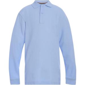 Tommy Hilfiger Unisex-Child Long Sleeve Pique Co-ed Kids Polo(Light Blue)