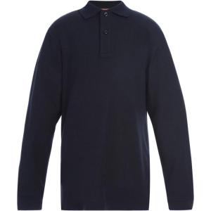 Tommy Hilfiger Unisex-Child Long Sleeve Pique Co-ed Kids Polo(Navy)