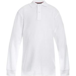 Tommy Hilfiger Unisex-Child Long Sleeve Pique Co-ed Kids Polo(White)