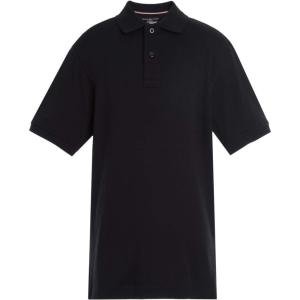 Tommy Hilfiger Unisex-Child Short Sleeve Interlock Co-ed Polo Shirt, Boys & Girls School Uniform Clothes(Black)