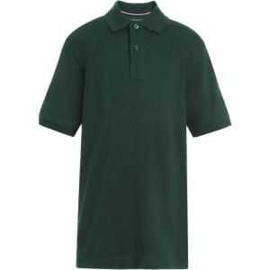 Tommy Hilfiger Unisex-Child Short Sleeve Interlock Co-ed Polo Shirt, Boys & Girls School Uniform Clothes(Hunter)