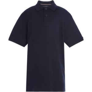 Tommy Hilfiger Unisex-Child Short Sleeve Interlock Co-ed Polo Shirt, Boys & Girls School Uniform Clothes(Navy)