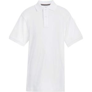 Tommy Hilfiger Unisex-Child Short Sleeve Interlock Co-ed Polo Shirt, Boys & Girls School Uniform Clothes(White)