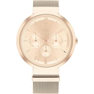 Tommy Hilfiger Women’s Ionic Thin Steel Case and Mesh Bracelet Watch(Rose-Gold)